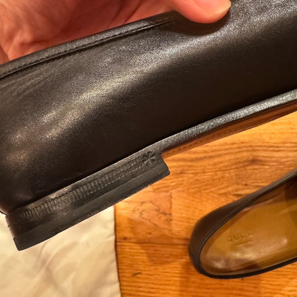 Gucci Jordaan Women Black Leather Horsebit Loafers Size 37.5 - Picture 9 of 12